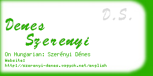 denes szerenyi business card