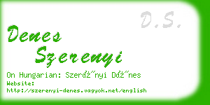 denes szerenyi business card